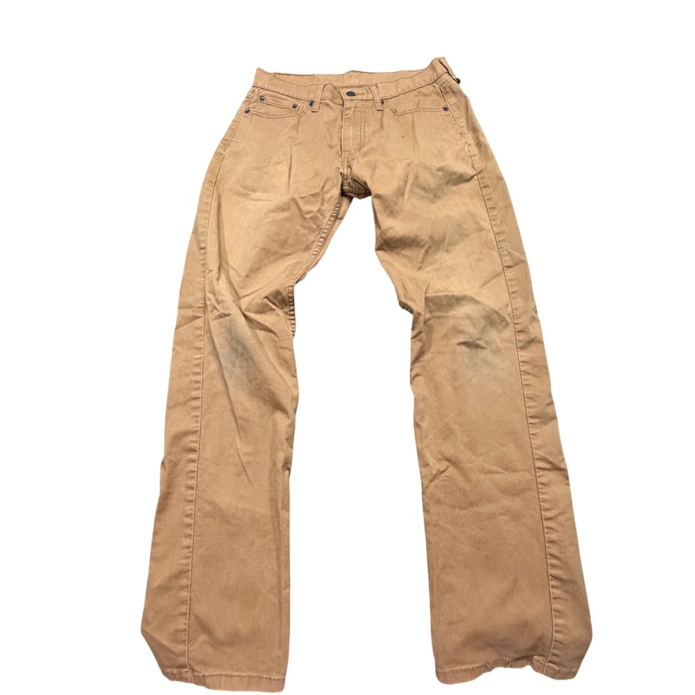 Levis 505 Regular Fit Khaki Pants Mens 30x32 Tan Straight Leg Cotton Twill